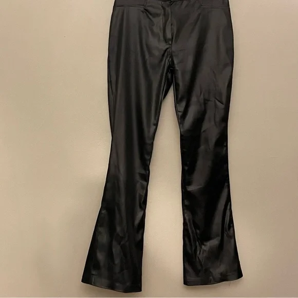 GAP Black Satin Flare Dress Pants 29" Inseam – Size 28 EUC - Picture 5 of 13